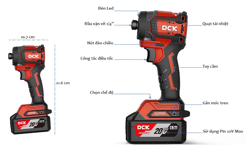 Máy vặn vít động lực dùng pin  