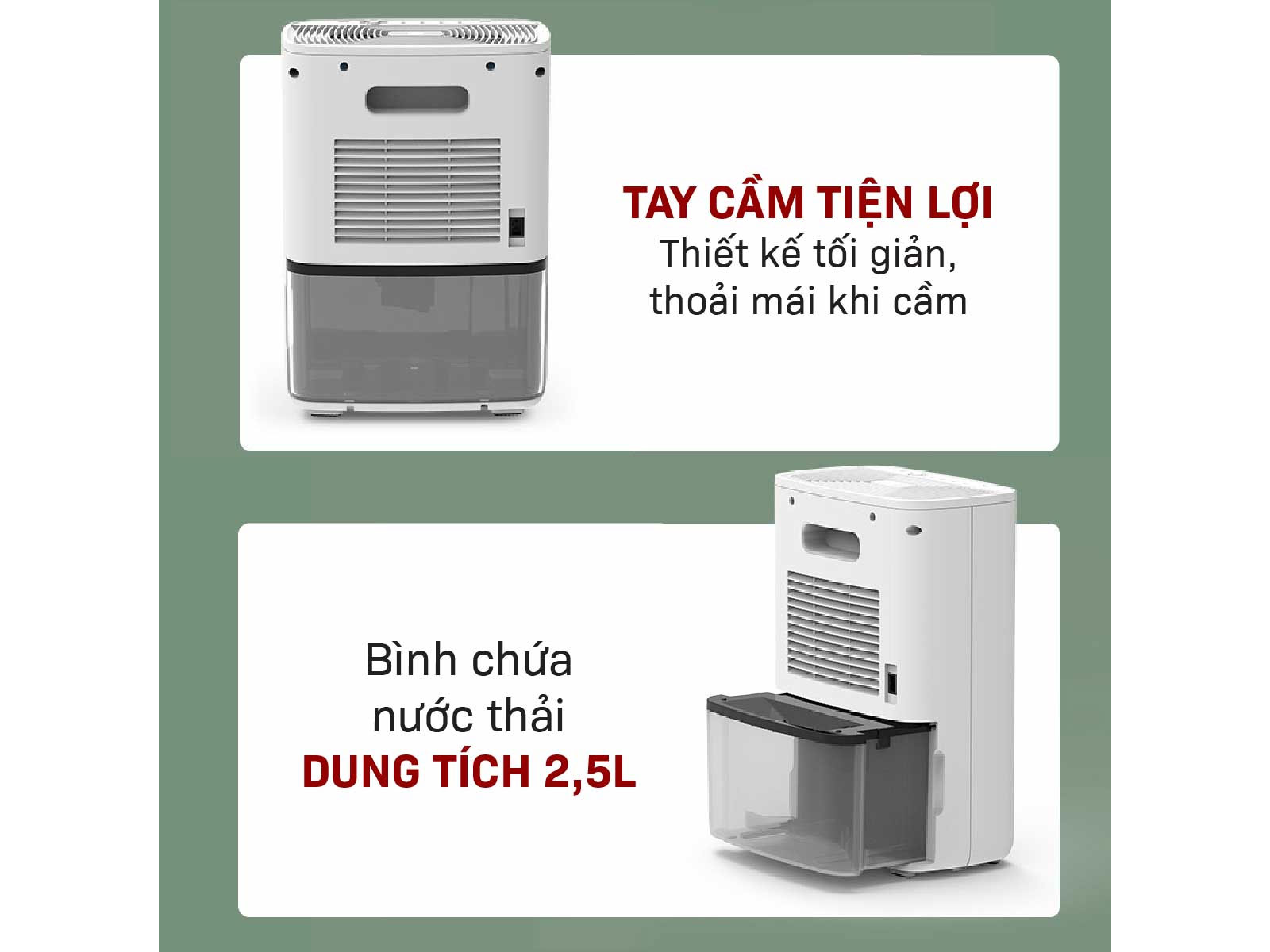 Máy hút ẩm Fujihome DHP05-MINI có bình chứa nước 2.5 lít Máy hút ẩm Fujihome DHP05-MINI