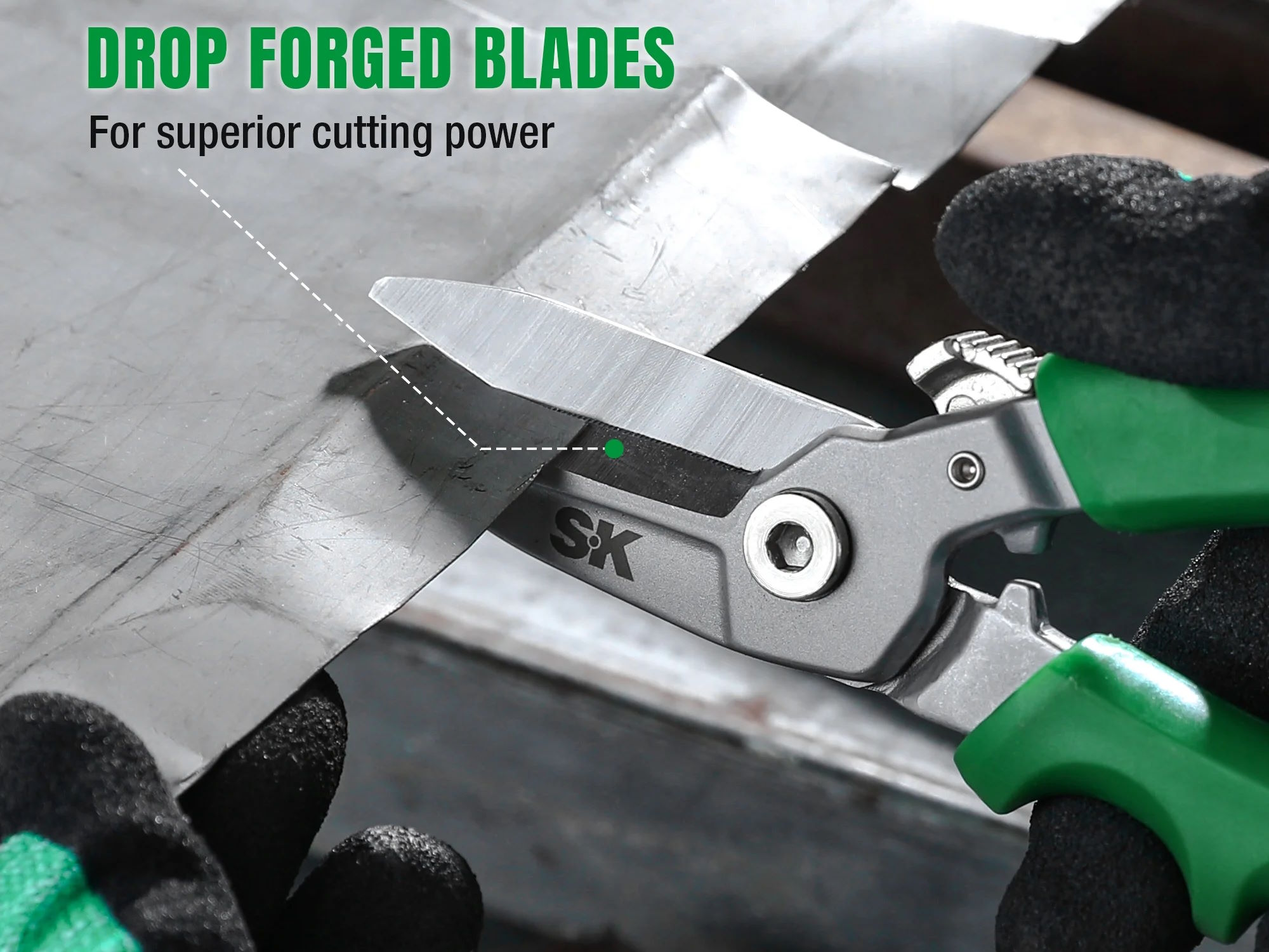 Lưỡi cắt tôi cứng cảm ứng – Sắc bén và mạnh mẽ Kéo cắt kim loại rèn SK Tools SK02401