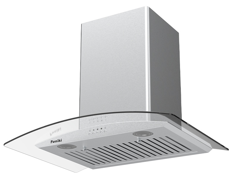 Máy hút mùi có mặt kính cong Máy hút mùi