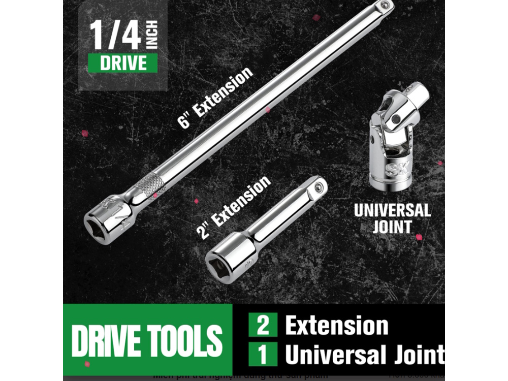 Bộ khẩu SK Tools kèm thanh nối dài 2 inch và 6 inch Bộ khẩu SK Tools