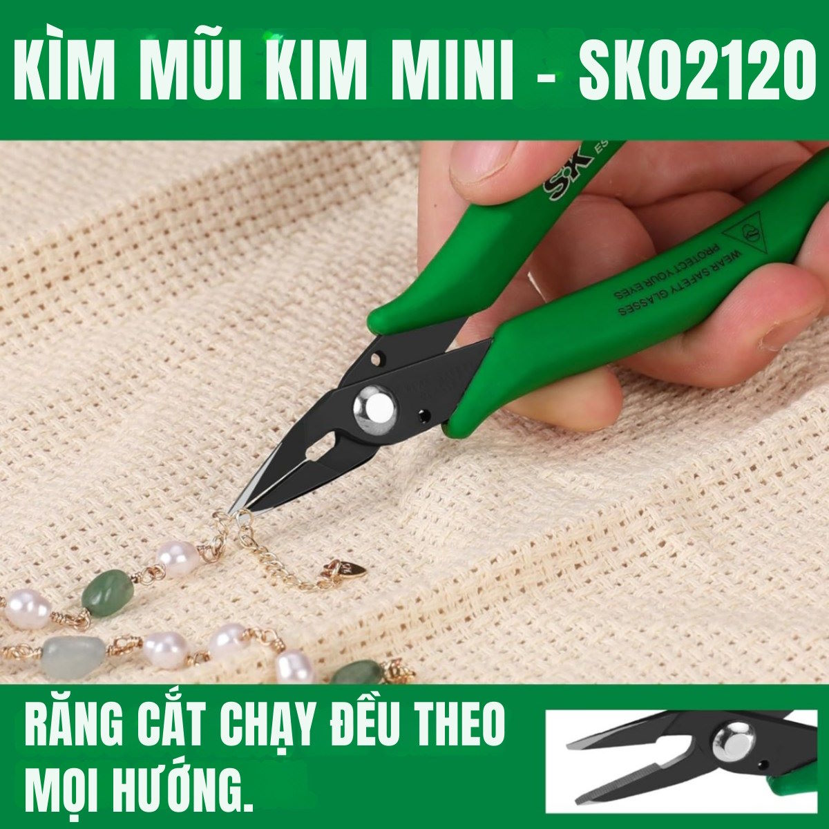 Kìm mũi nhọn Mini – Linh hoạt trong không gian chật hẹp Bộ kìm cắt gọt và kìm mũi nhọn 5inch SK Tools SK02120
