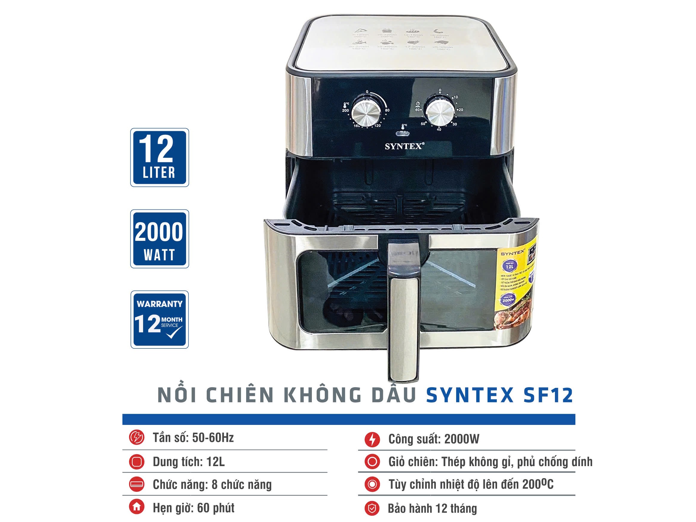 Nồi chiên không dầu Syntex SF12
