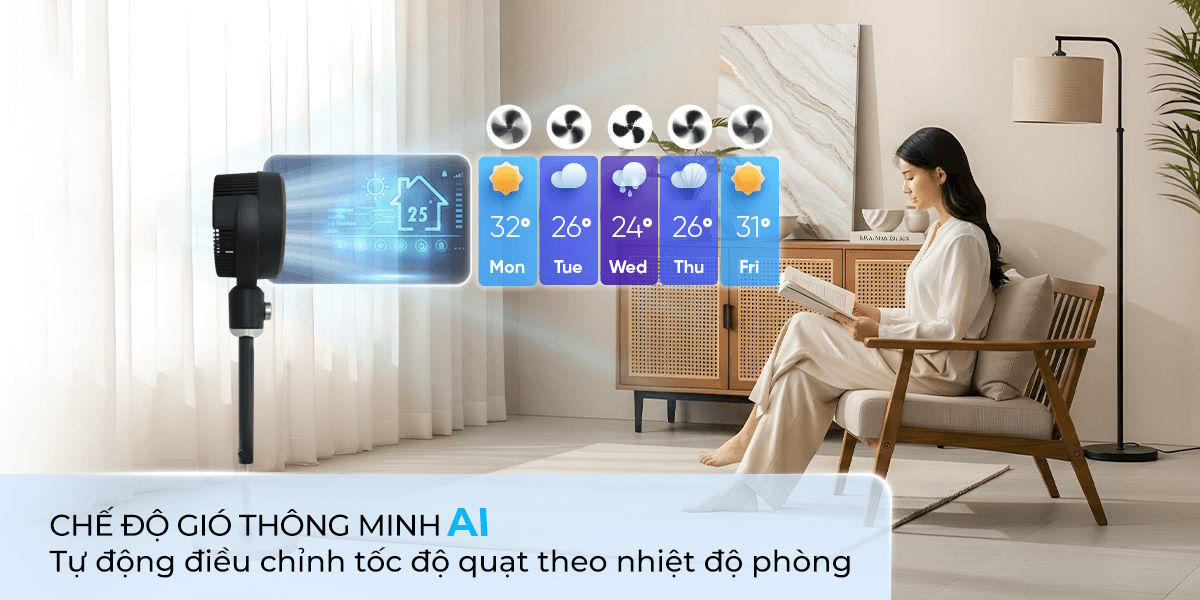 Quạt tuần hoàn Sharp 3 cánh PJ-CD433V-H