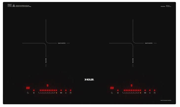 Bếp từ đôi 2 vùng nấu Inverter Roler RIH-6117I