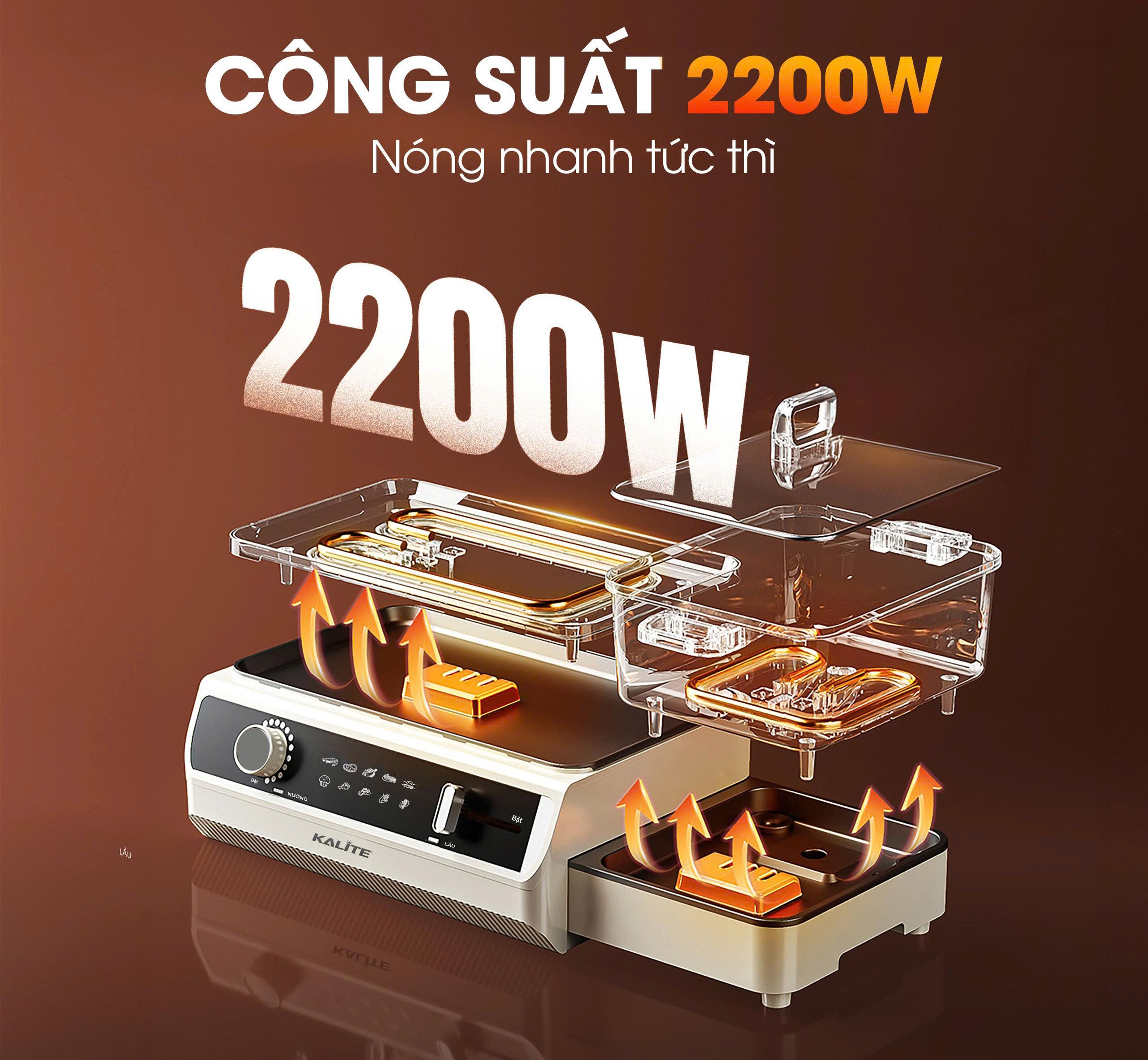 Nồi lẩu 2in1 Kalite KLG555