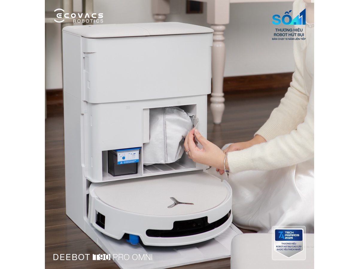 Robot hút bụi DEEBOT T90 Pro Omni tích hợp trợ lý AI Robot hút bụi DEEBOT T90 Pro Omni