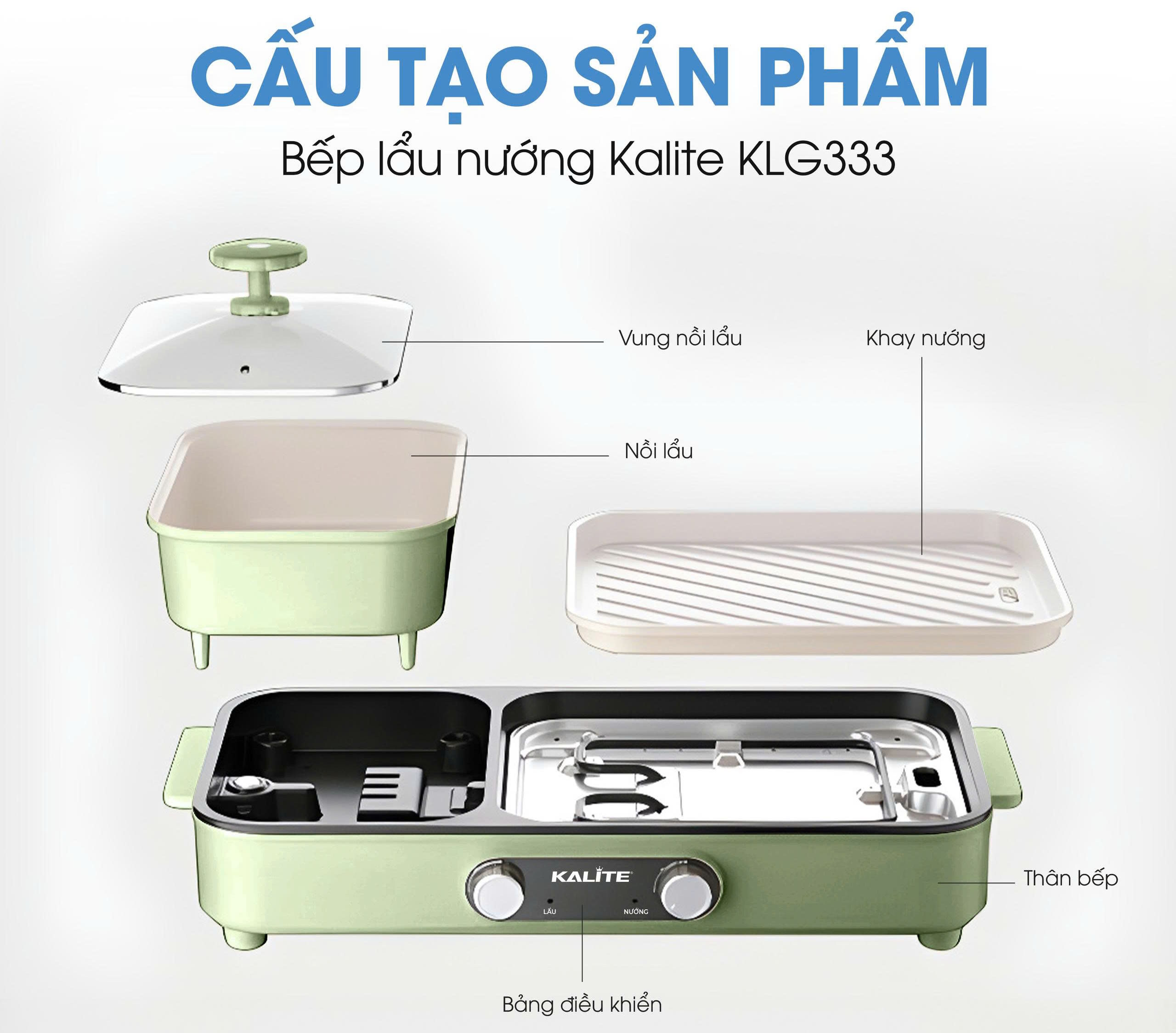 Cấu tạo chi tiết sản phẩm Bếp lẩu nướng Kalite