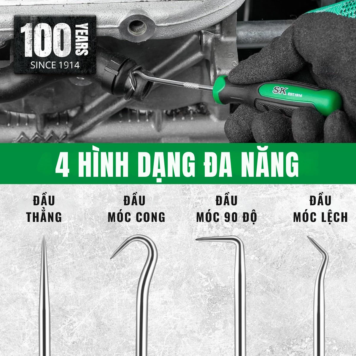 Bộ móc và nhặt 4 chi tiết SK Tools SK02018