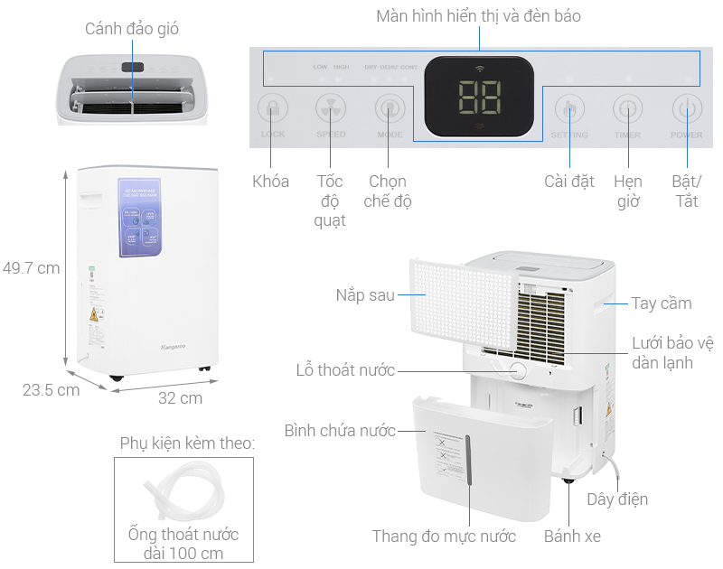 Máy hút ẩm Kangaroo KGDH25G
