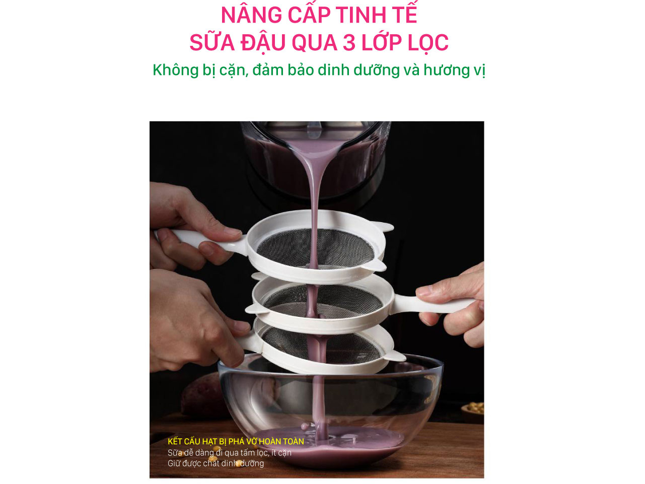 Máy giúp làm sữa hạt nhanh chóng, mịn Máy làm sữa hạt gia đình