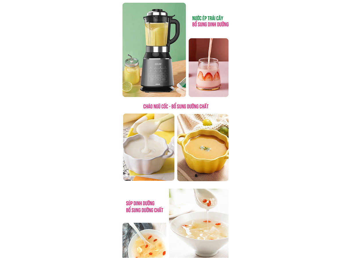 Máy xay nấu có thiết kế sang trọng Máy xay nấu