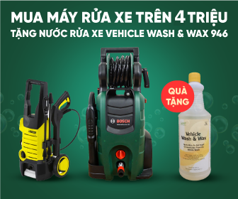 Tặng nước rửa xe Vehicle Wash & Wax 946 khi mua máy rửa xe trên 3 triệu