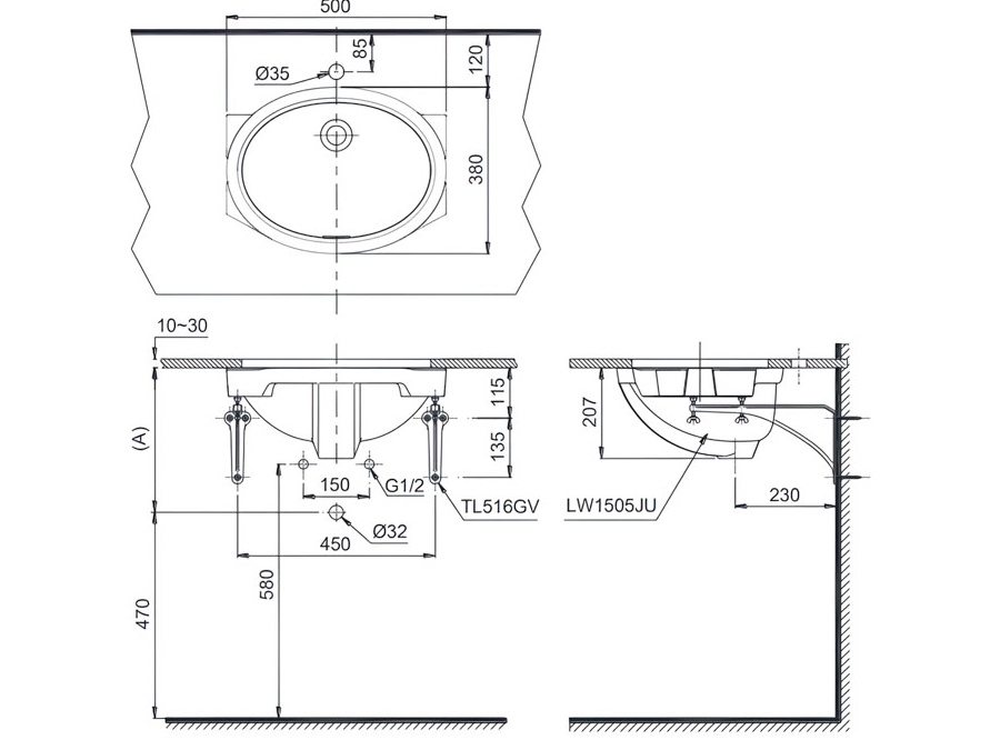 Chậu rửa âm bàn LW1505V/TL516GV