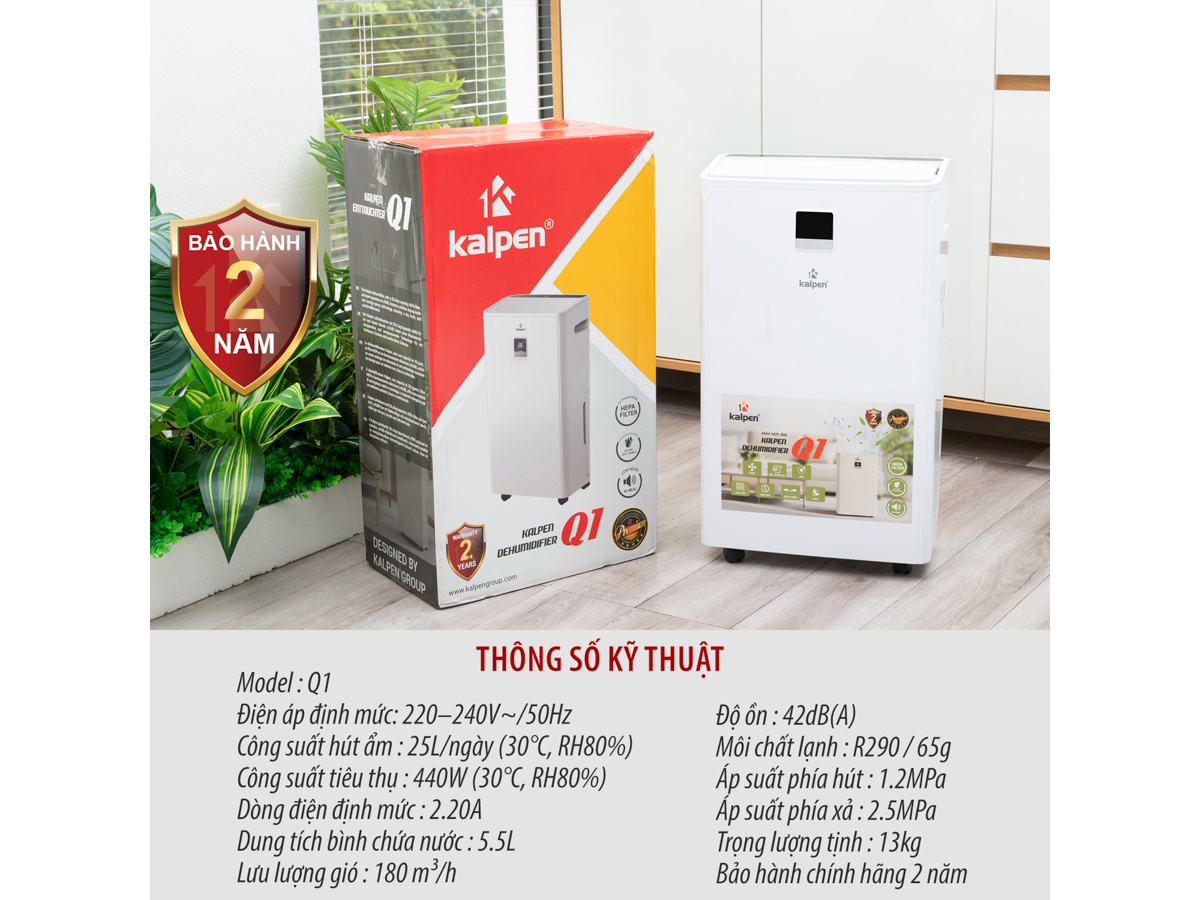 Máy hút ẩm kết hợp lọc không khí Kalpen Q1