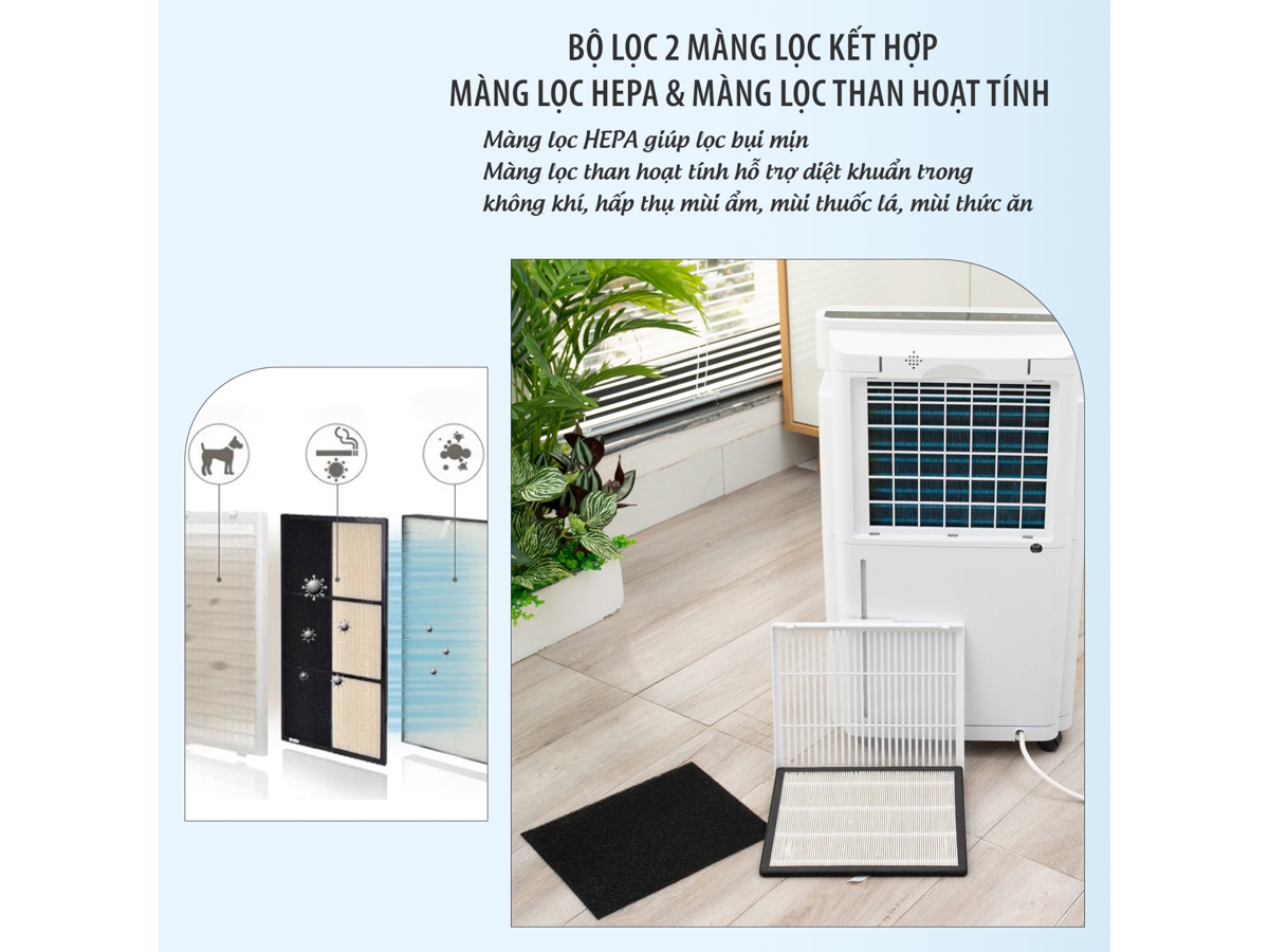 Máy hút ẩm kết hợp lọc không khí 