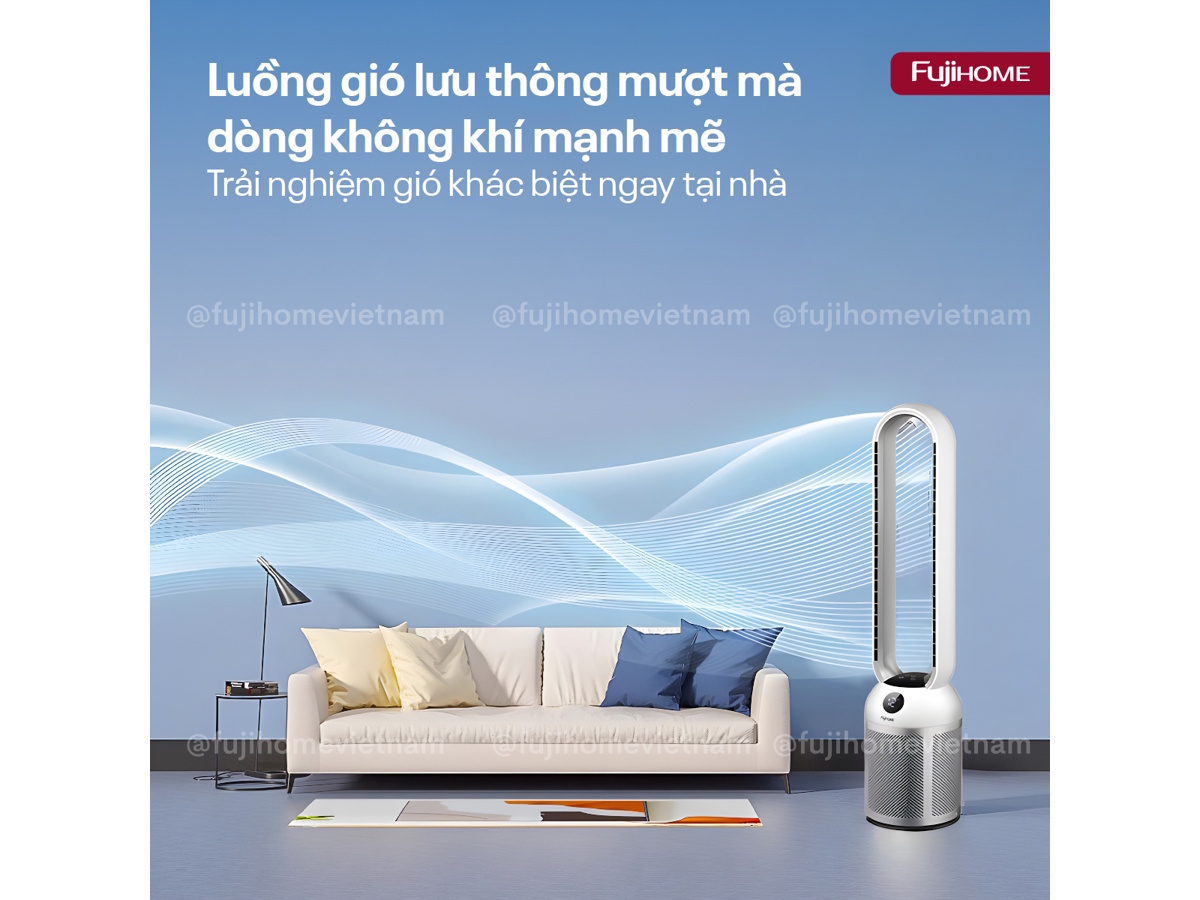 Quạt không cánh tích hợp lọc không khí Fujihome BF307DC-HEPA