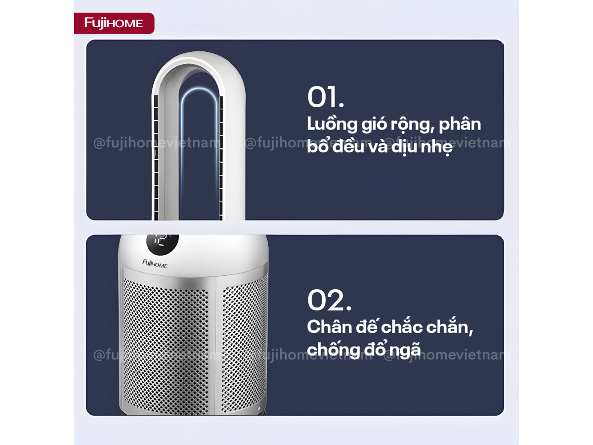 Quạt không cánh tích hợp lọc không khí  