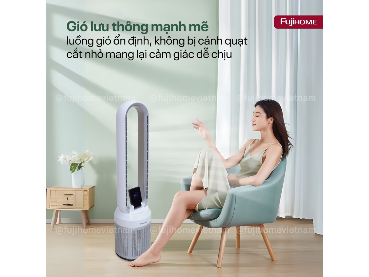 Quạt không cánh tích hợp lọc không khí Fujihome BF308DC-HEPA