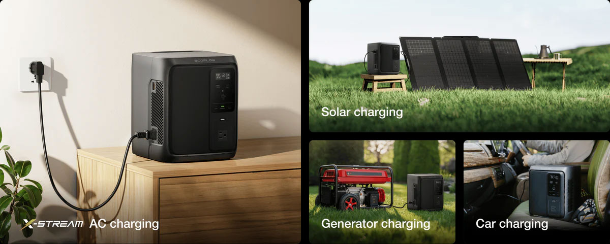 Delta 3 1000 AIR EFD3A-UPS-EU sạc theo nhiều phương thức Delta 3 1000 AIR EFD3A-UPS-EU