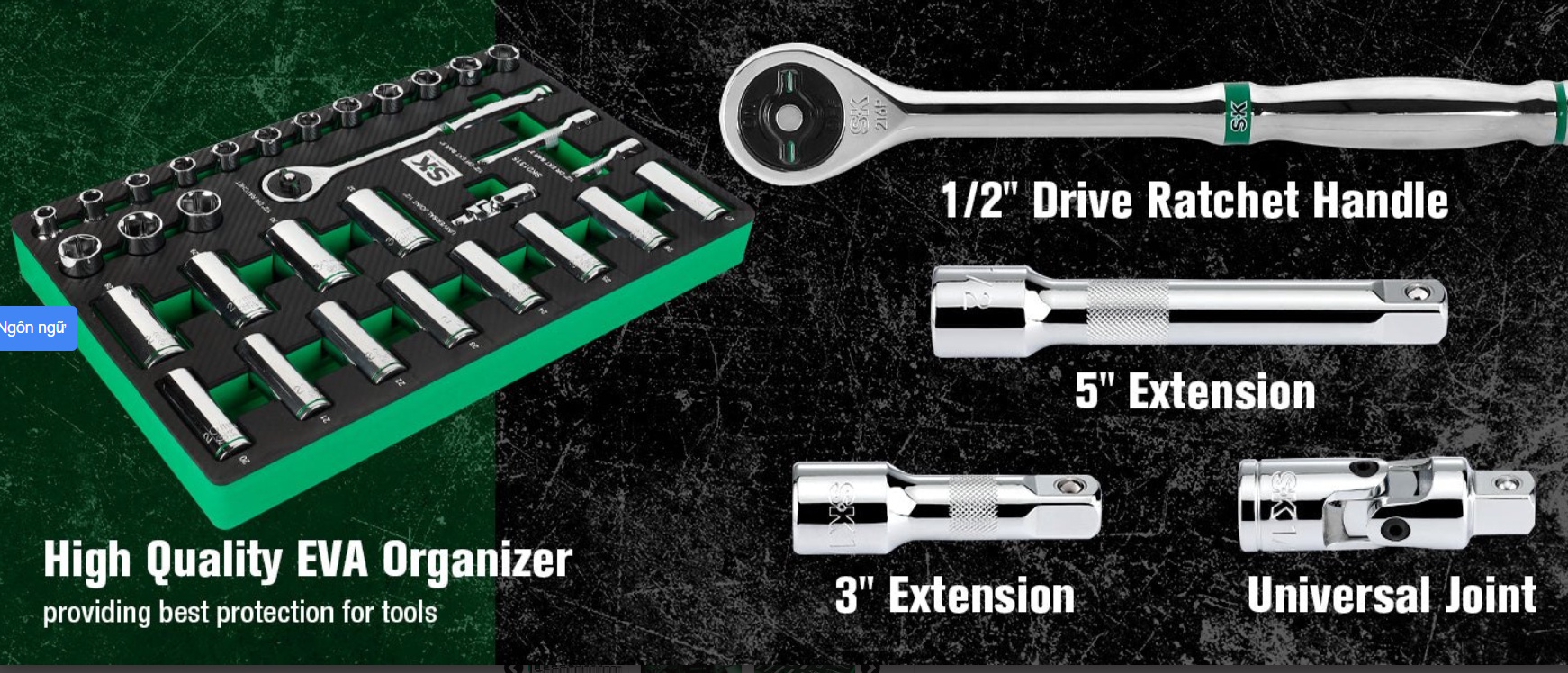 Bộ khẩu SK Tools có 6 cạnh Bộ khẩu SK Tools