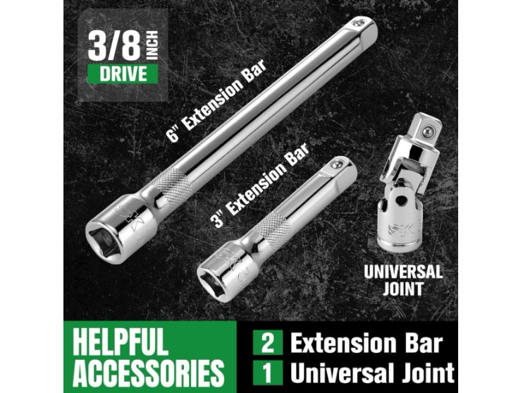 Bộ dụng cụ vặn bu lông có thanh nối dài 3 inch và 6 inch Bộ dụng cụ vặn bu lông