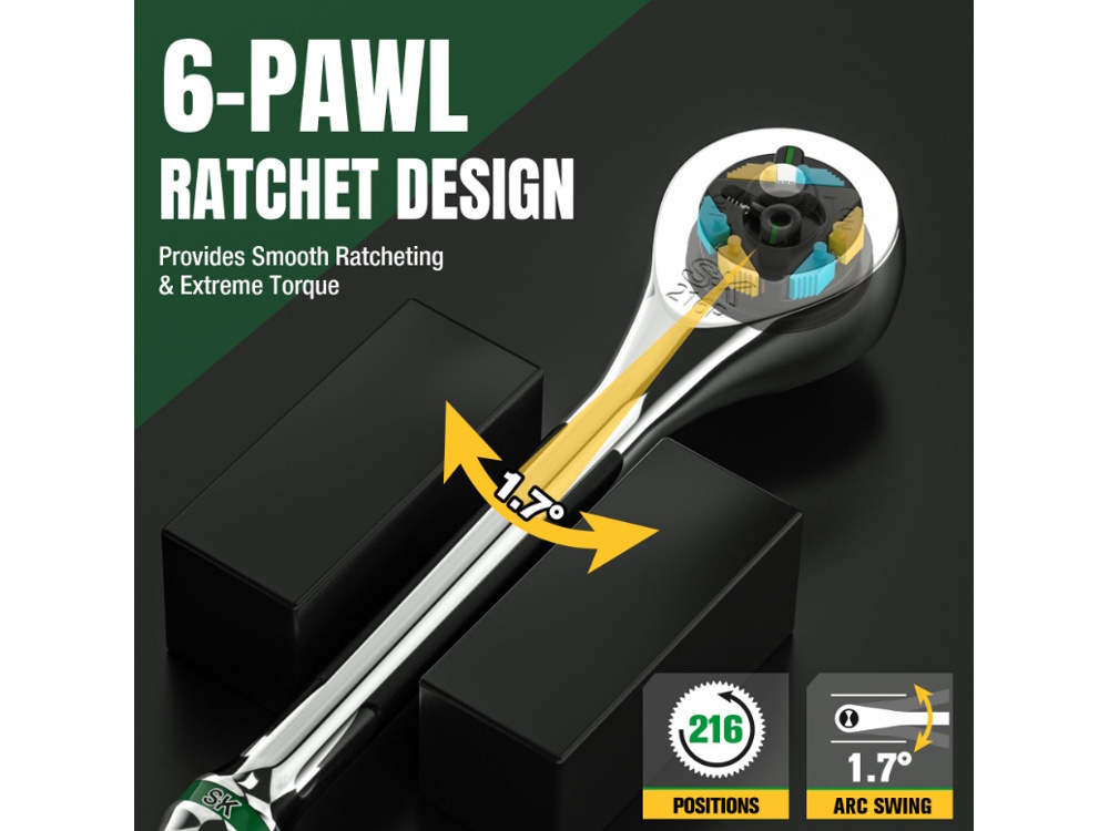 Bộ khẩu SK Tools làm từ thép hợp kim Chrome Vanadium Bộ khẩu SK Tools