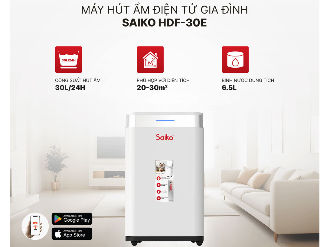 Máy hút ẩm cho năng suất hút 30 lít/ngày Máy hút ẩm