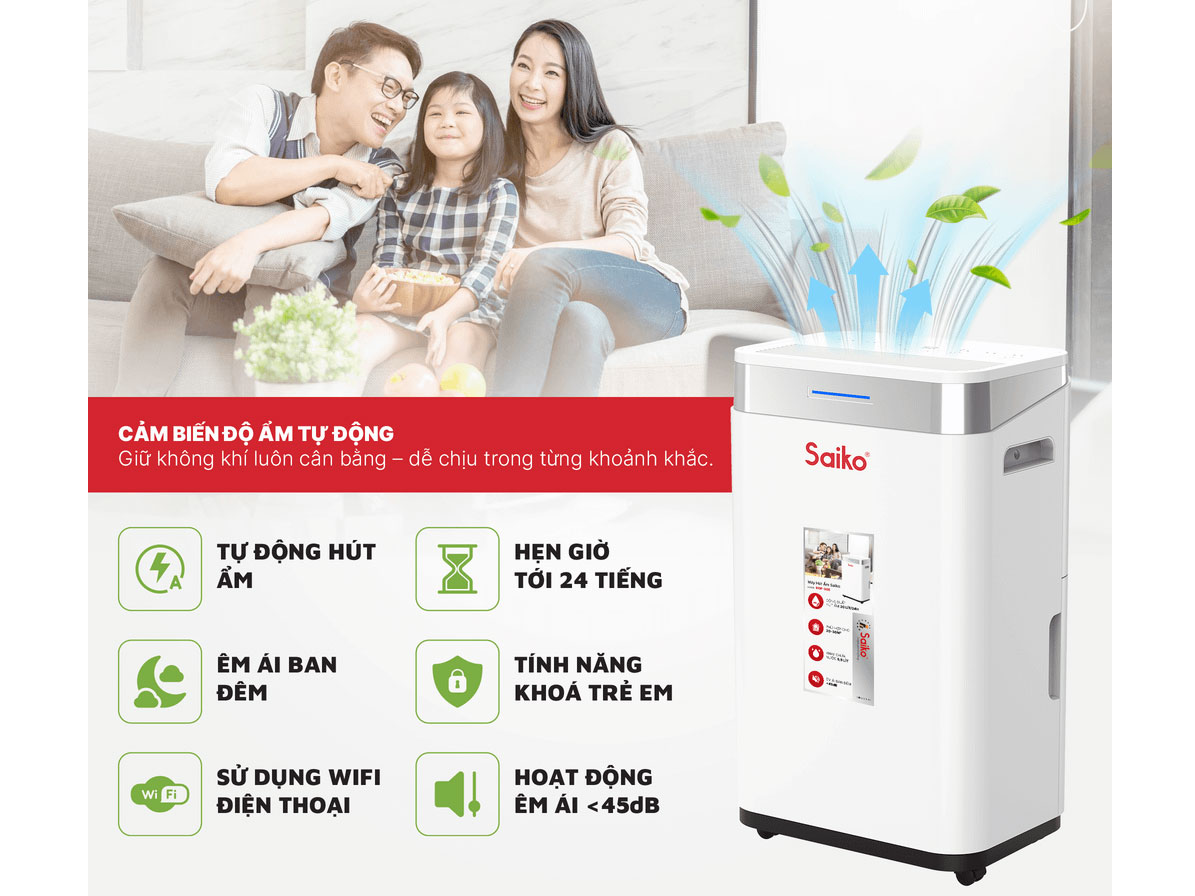 Máy hút ẩm Saiko HDF-30E Máy hút ẩm Saiko HDF-30E