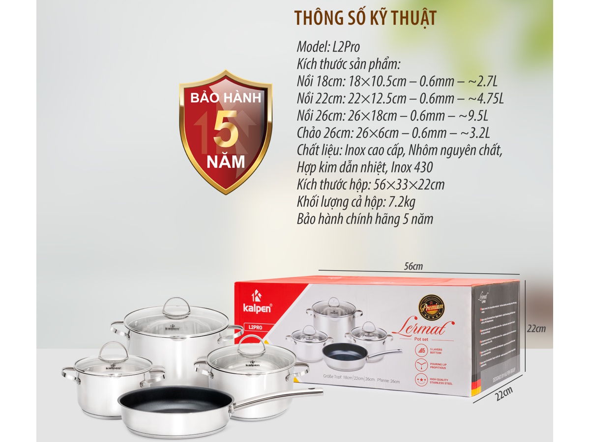 Bộ nồi chảo Kalpen  