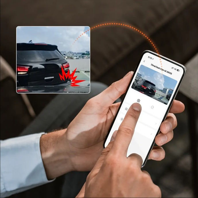 Kết nối 4G thông minh – Giám sát xe từ xa mọi lúc Camera hành trình trước sau 70mai