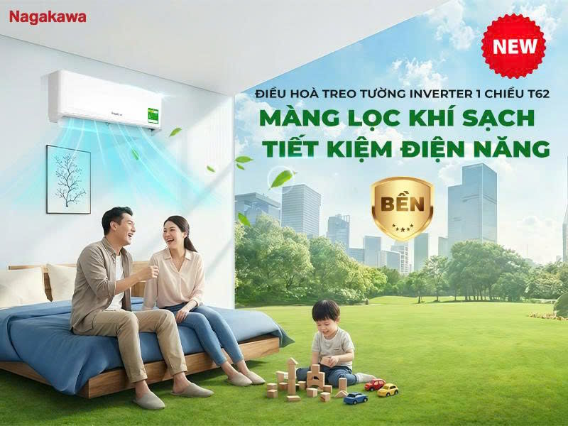 Điều hòa 1 chiều Nagakawa 23.900BTU Inverter NIS-C24R2T62