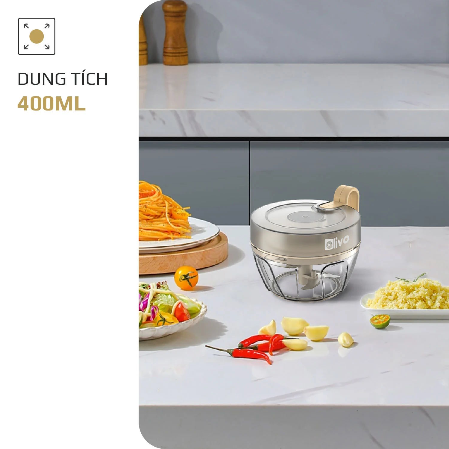 Dụng cụ xay thực phẩm đa năng mini Olivo MFC442
