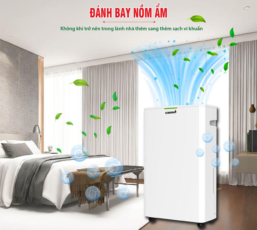 Thiết kế hiện đại – Dễ sử dụng và di chuyển linh hoạt Máy hút ẩm Creen