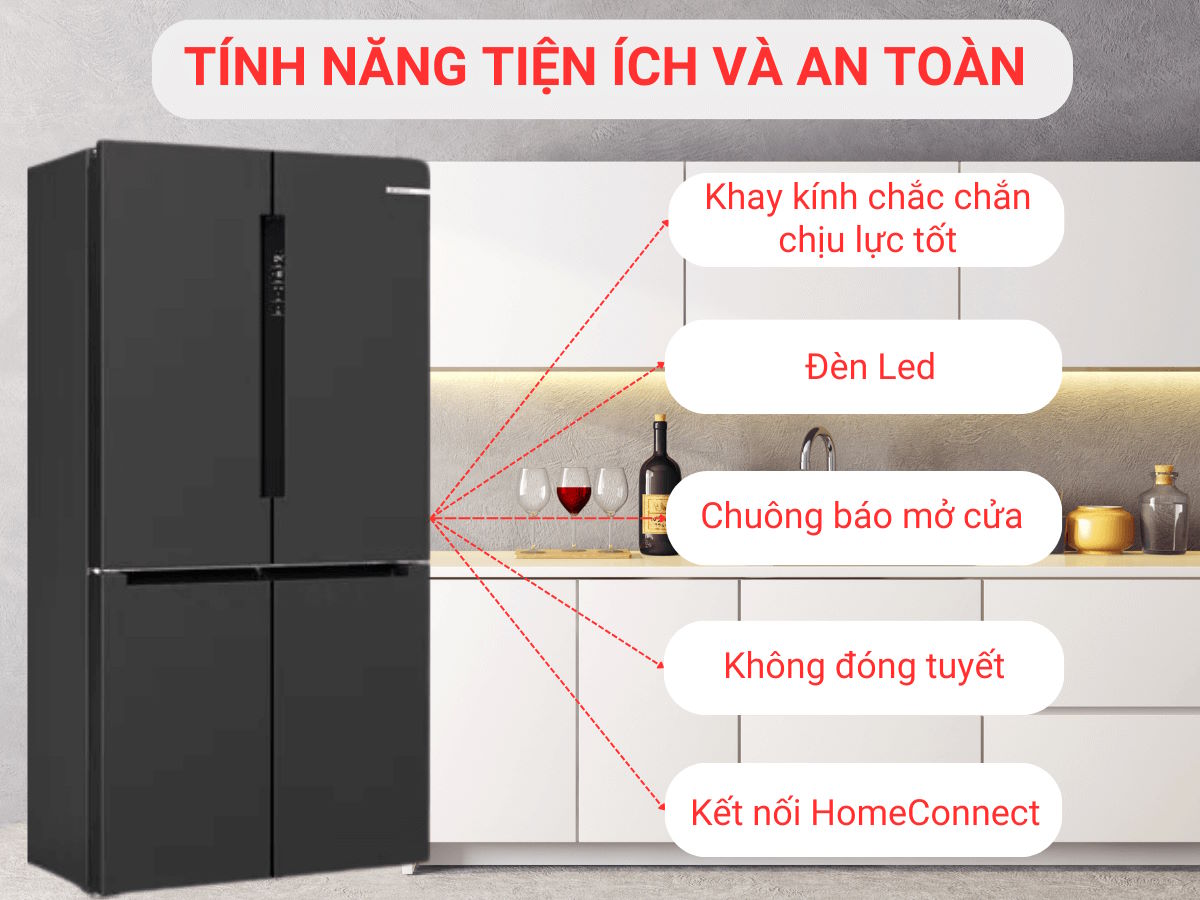 Tủ lạnh side by side Bosch KFN96AXEA