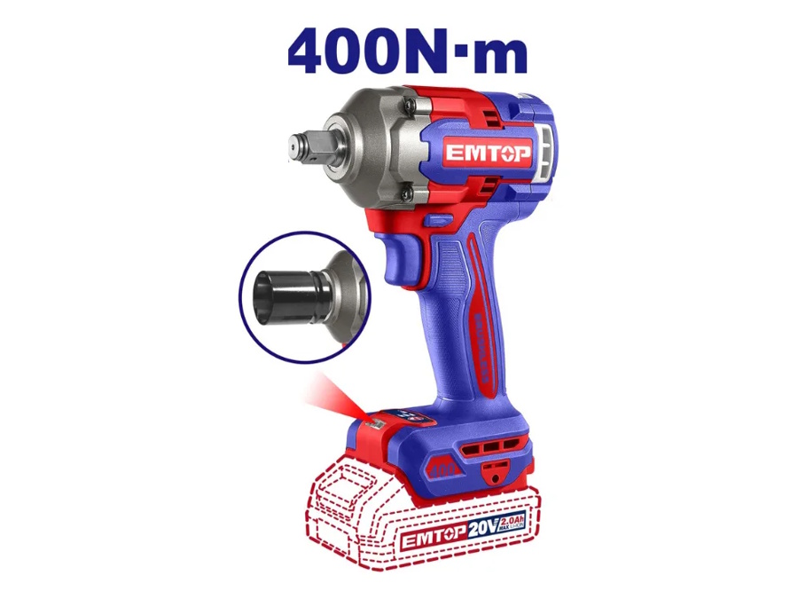 Máy siết bu lông và khoan pin động lực Emtop 