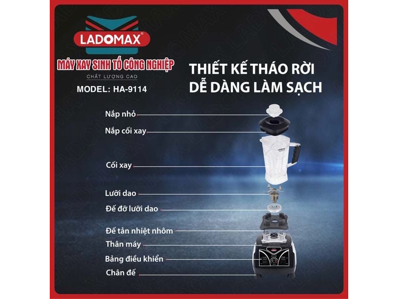 Máy xay sinh tố công nghiệp Ladomax HA-9114