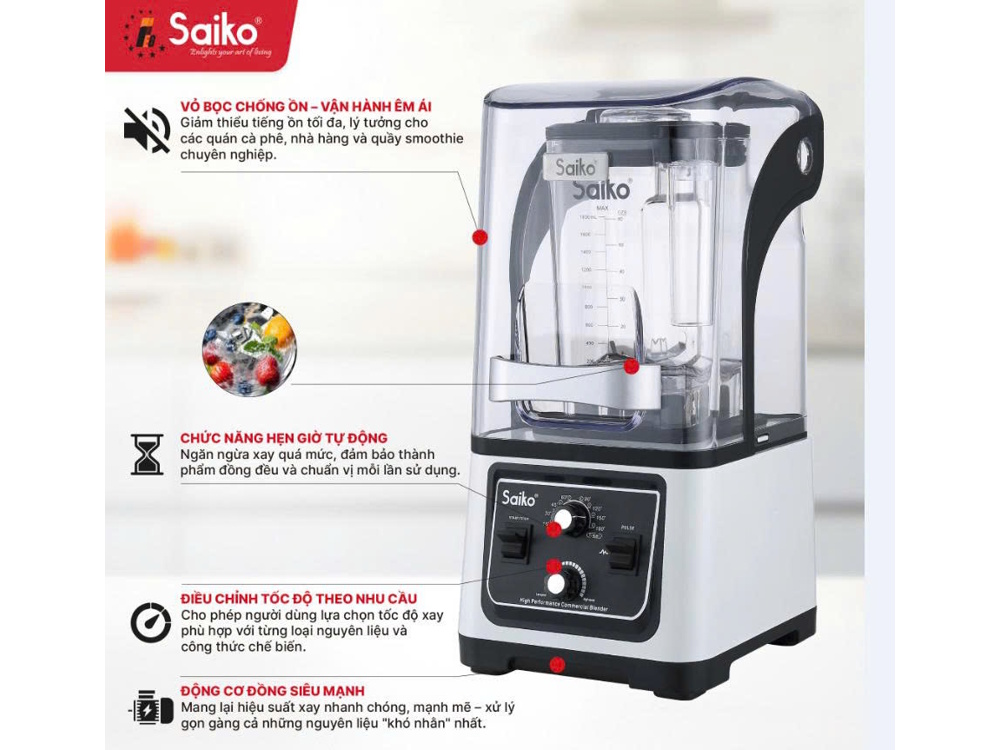Máy xay sinh tố công nghiệp Saiko BLG-3000 Pro Máy xay sinh tố công nghiệp Saiko BLG-3000 Pro