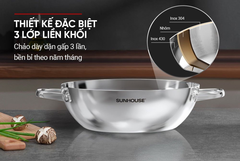 Chảo xào Sunhouse Healthy IN24M12