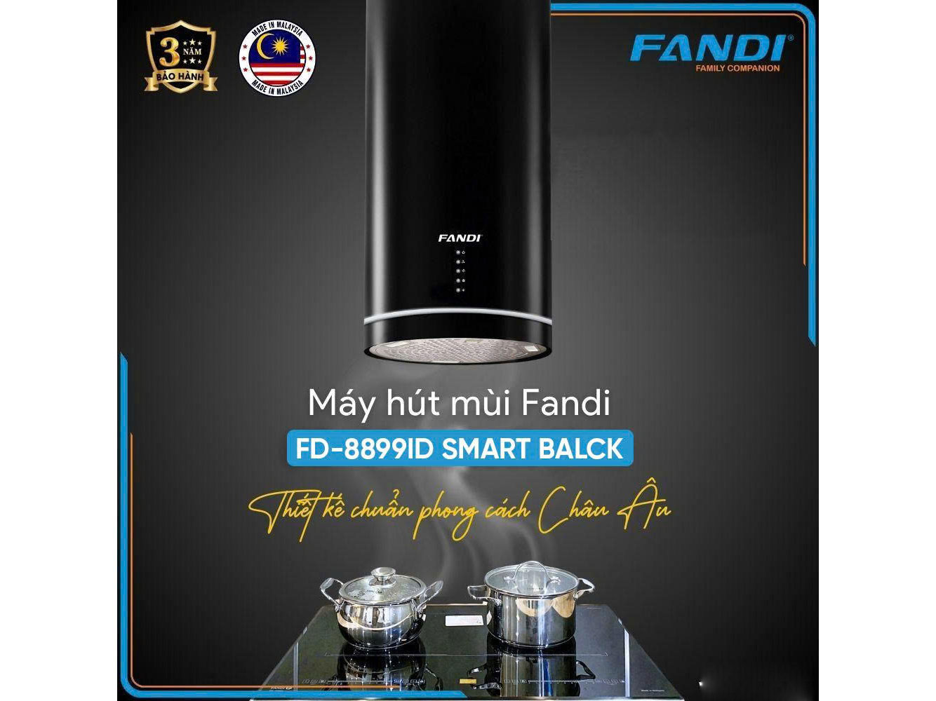 Máy hút mùi Fandi FD-8899ID Smart Black