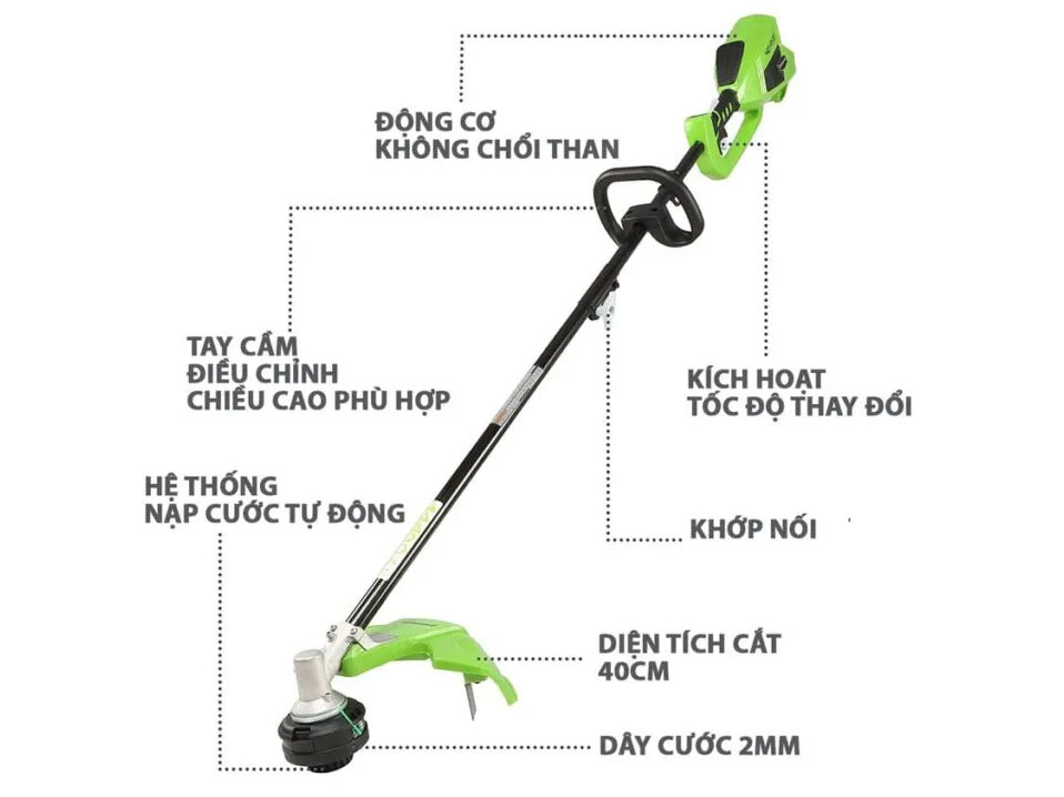Máy cắt cỏ dùng pin Greenworks 40V 2120502AZ