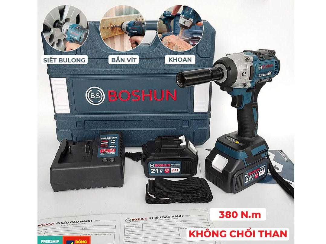 Máy siết bu lông dùng pin Boshun BS-IW380NCP