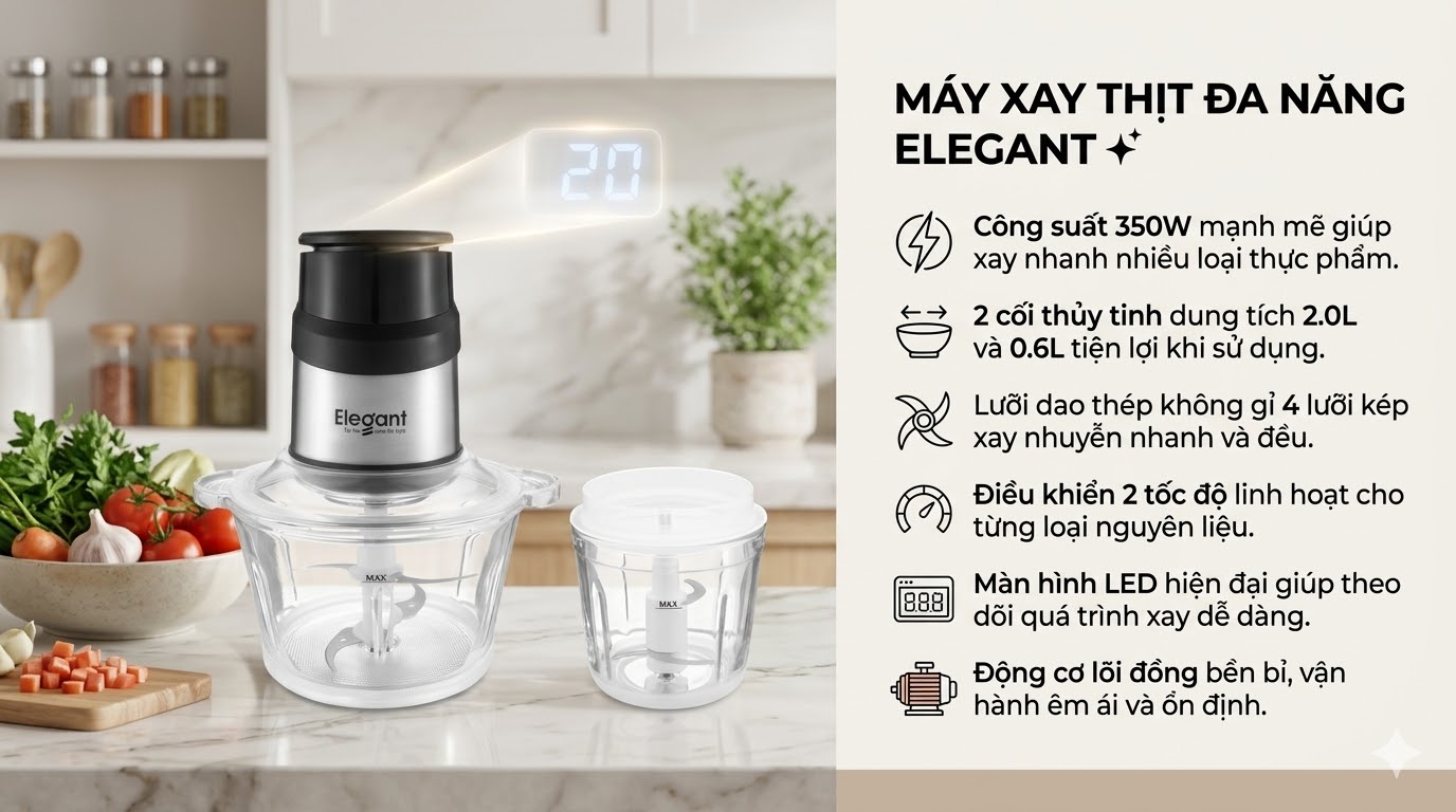Máy xay thực phẩm Elegant NS-J03 Máy xay thực phẩm Elegant NS-J03