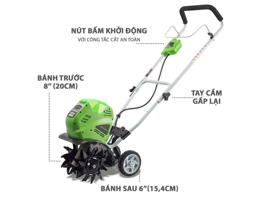 Máy xới đất dùng pin 40V Greenworks 27037
