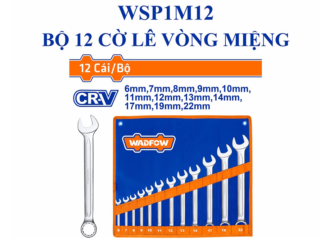 Bộ 12 cờ lê vòng miệng Wadfow WSP1M12