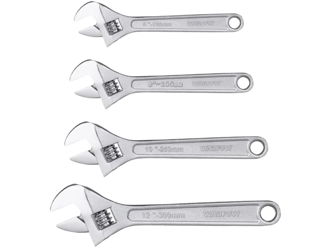 Kích thước đa dạng, linh hoạt cho nhiều công việc Bộ 4 mỏ lết WadFow WAW174K
