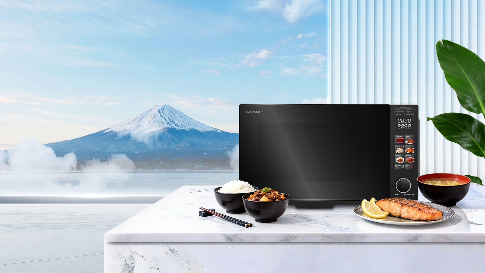 Lò vi sóng có nướng Sharp R-G2545FBC-BK 25 lít