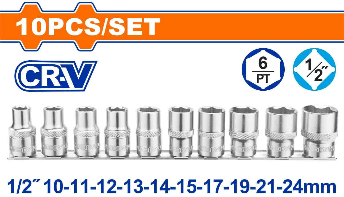 bộ 10 đầu tuýp 1/2 inch Wadfow WST2410