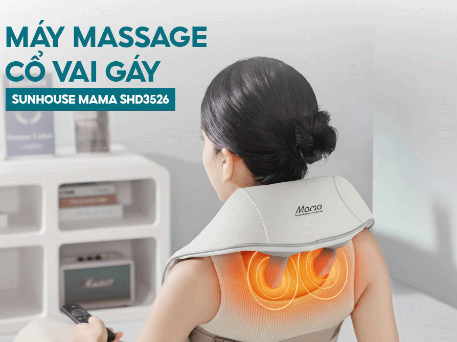 Máy massage cổ vai gáy thiết kế ôm sát đeo dễ chịu Máy massage cổ vai gáy