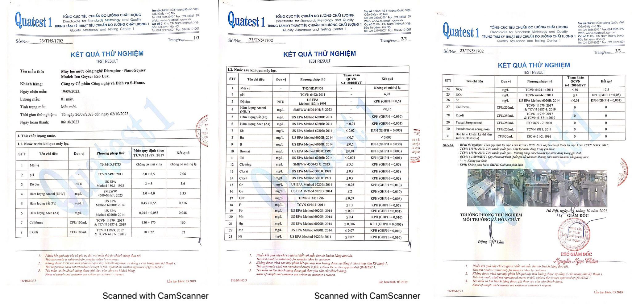 Geyser Eco Lux đạt nhiều chứng nhận Geyser Eco Lux